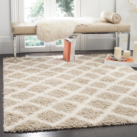 Safavieh 11 x 15 ft. Dallas Shag Power Loomed Large Rectangle Area Rug; Beige & Ivory SGD258D-1115